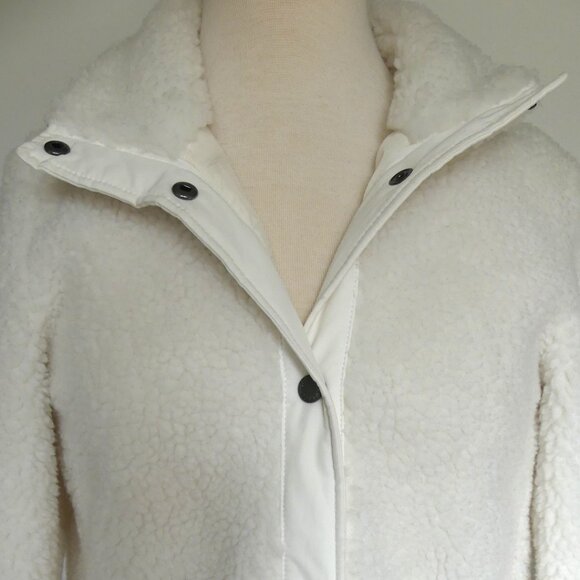 Barbour Netley Fleece White Coast to Country Short Jacket USA Size 6 - Picture 11 of 13